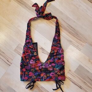 NWT Dolls Kill Current Mood Daydreamer Floral Halter Top Sz XS